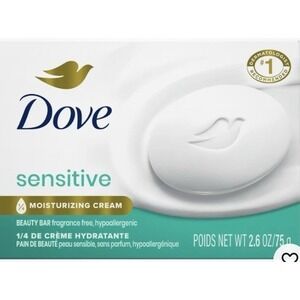Dove Beauty Sensitive Skin Soap 2.6oz Bar Fragrance Free Hypoallergenic